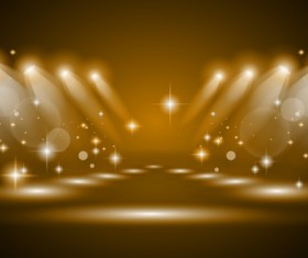 Vector spotlights golden effect 02