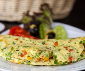 Vegetable fried eggs Stock Photo 04