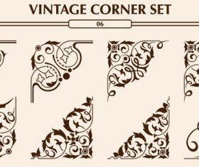 Vintage corner ornaments vectors