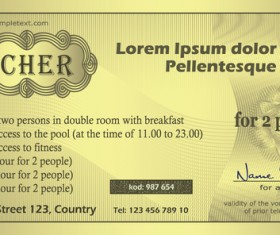Voucher card golden template vectors