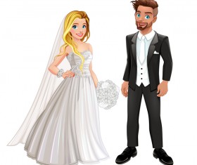 Wedding couple vector material