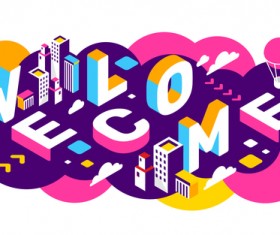 Welcome 3d business words illustration vector
