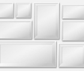 White photo frame design vector 01