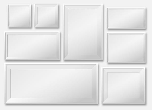 White photo frame design vector 01