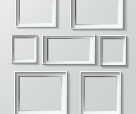White photo frame design vector 02