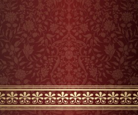 Wine red decor pattern vector design 01