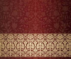 Wine red decor pattern vector design 02