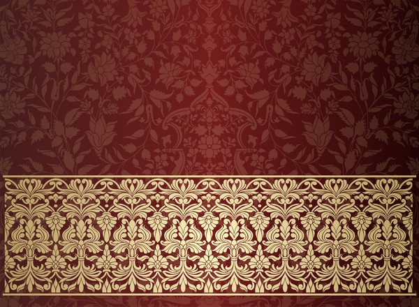 Wine red decor pattern vector design 02