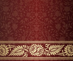 Wine red decor pattern vector design 03