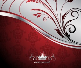 Wine red oranment with background vector