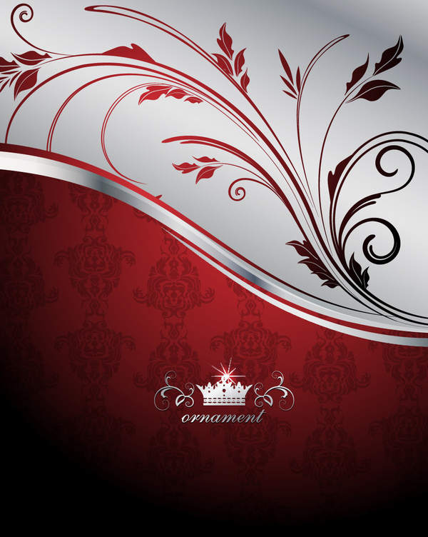 Wine red oranment with background vector