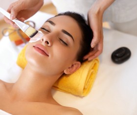 Woman doing skin care Stock Photo 01