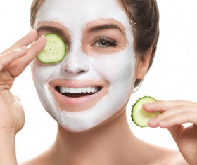 Woman doing skin care Stock Photo 04