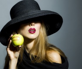 Woman holding apple Stock Photo 02