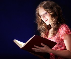 Woman reading a book Stock Photo 01
