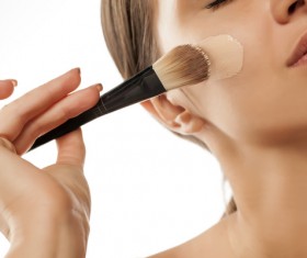 Woman rubs moisturizers and creams Stock Photo 07