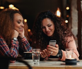 Woman using smart phone Stock Photo 01