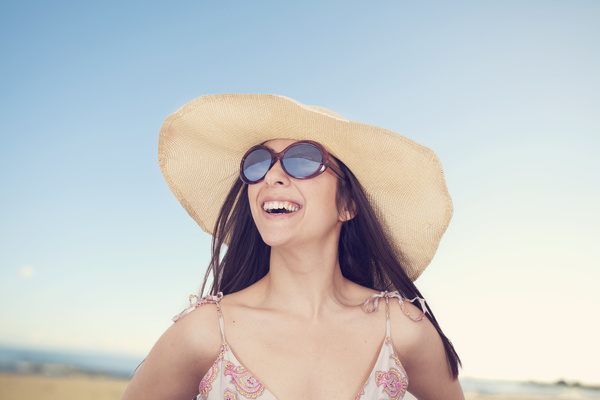 Woman with bright smile Stock Photo 02