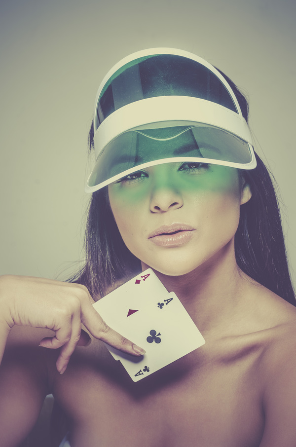 Woman with playing cards Stock Photo 03