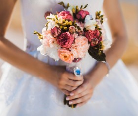 Womans bouquet in hands Stock Photo 01