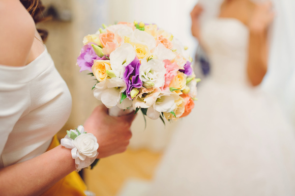 Womans bouquet in hands Stock Photo 04