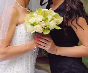 Womans bouquet in hands Stock Photo 08