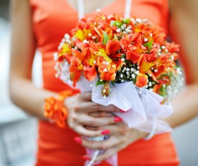 Womans bouquet in hands Stock Photo 09