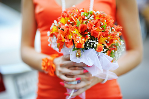 Womans bouquet in hands Stock Photo 09