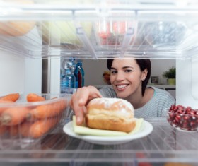 Women take food Stock Photo 01