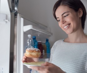Women take food Stock Photo 02