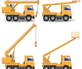 Yellow construction machinery vehicle illustration vector