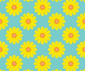 Yellow flower seamless pattern vectors