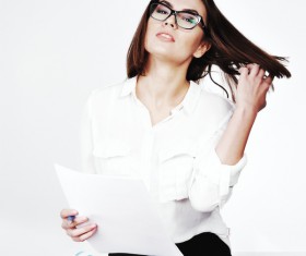 Young beautiful office female staff Stock Photo 01