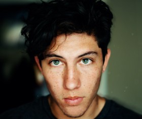 Young black hair man portrait Stock Photo