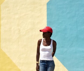 Young black woman posing in casual style Stock Photo