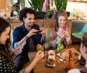 Young man using smart phone Stock Photo