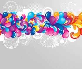 abstract colored elements with modern background vector 02