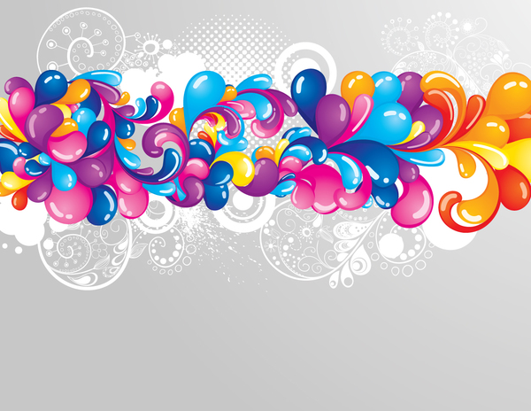 abstract colored elements with modern background vector 02