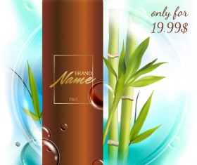 bamboo cosmetic advertising poster vector