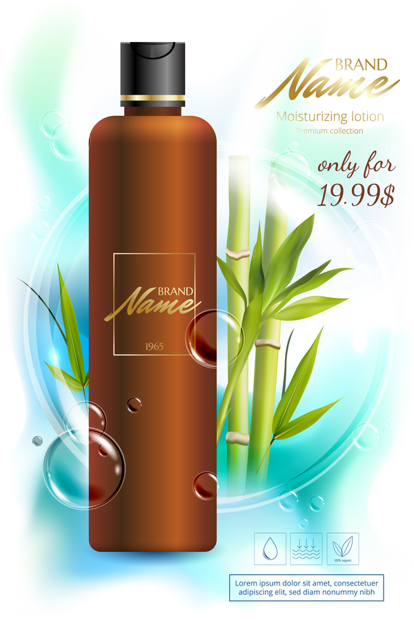 bamboo cosmetic advertising poster vector