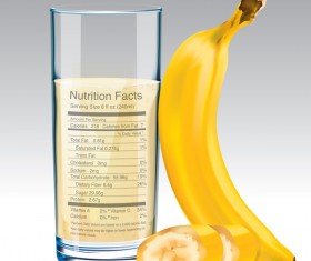 banana juice nutrition vector