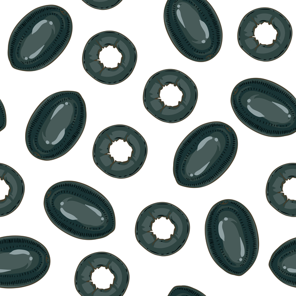 black olive seamless pattern vector