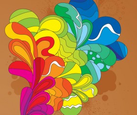 brown background with abstract colored elements vector