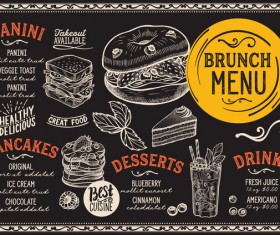 brunch food menu vector