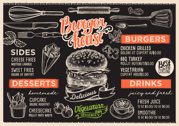 burger food menu vector