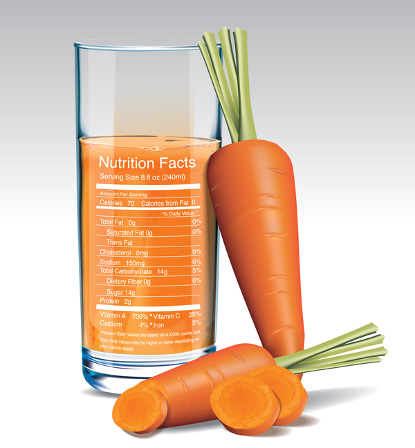 Carrot Juice Nutrition Vector Free Download