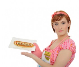 carrying food woman Stock Photo 01