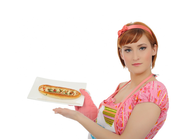 carrying food woman Stock Photo 01