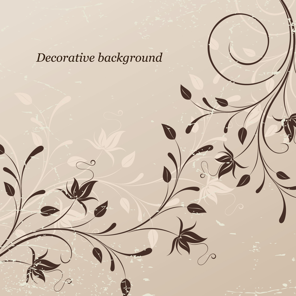 decoration background with retro floral vector