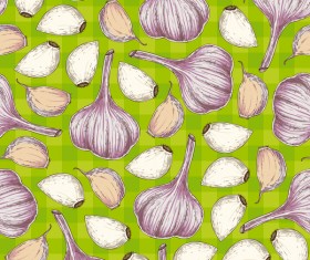 garlic seamless pattern vector 01